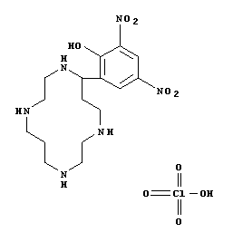 Molecular Structure of 109766-14-5 (Phenol, 2,4-dinitro-6-(1,4,8,11-tetraazacyclotetradec-5-yl)-,monoperchlorate (salt))